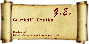 Gyurkó Etelka névjegykártya